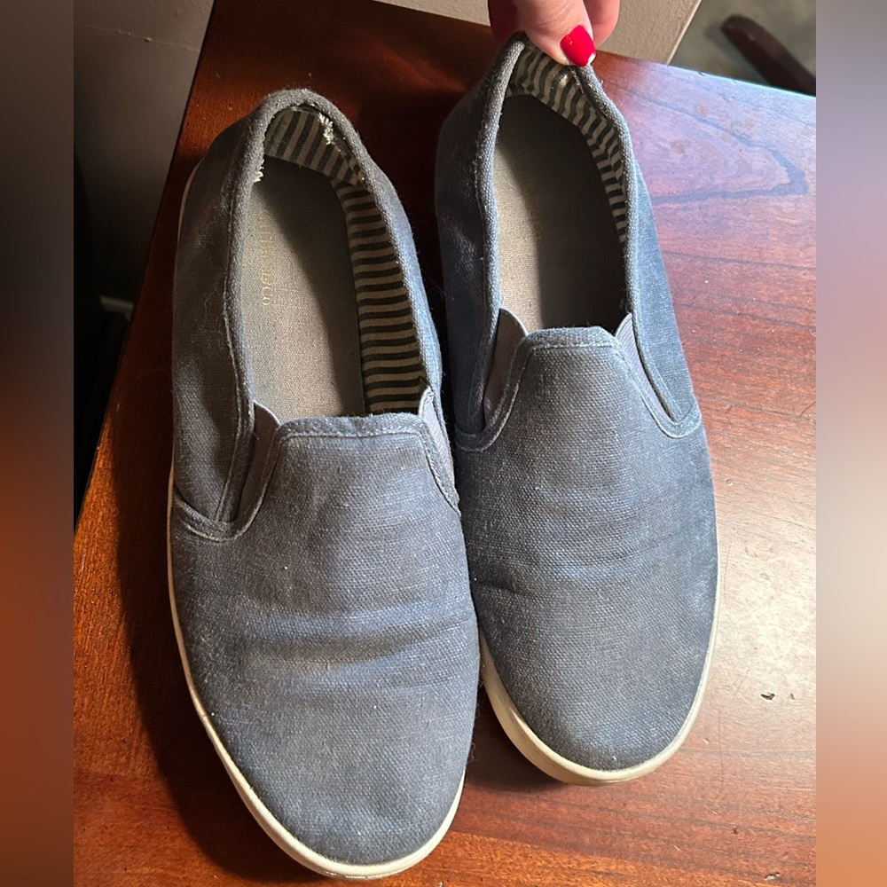 Bass Blue Canvas Slip Ons